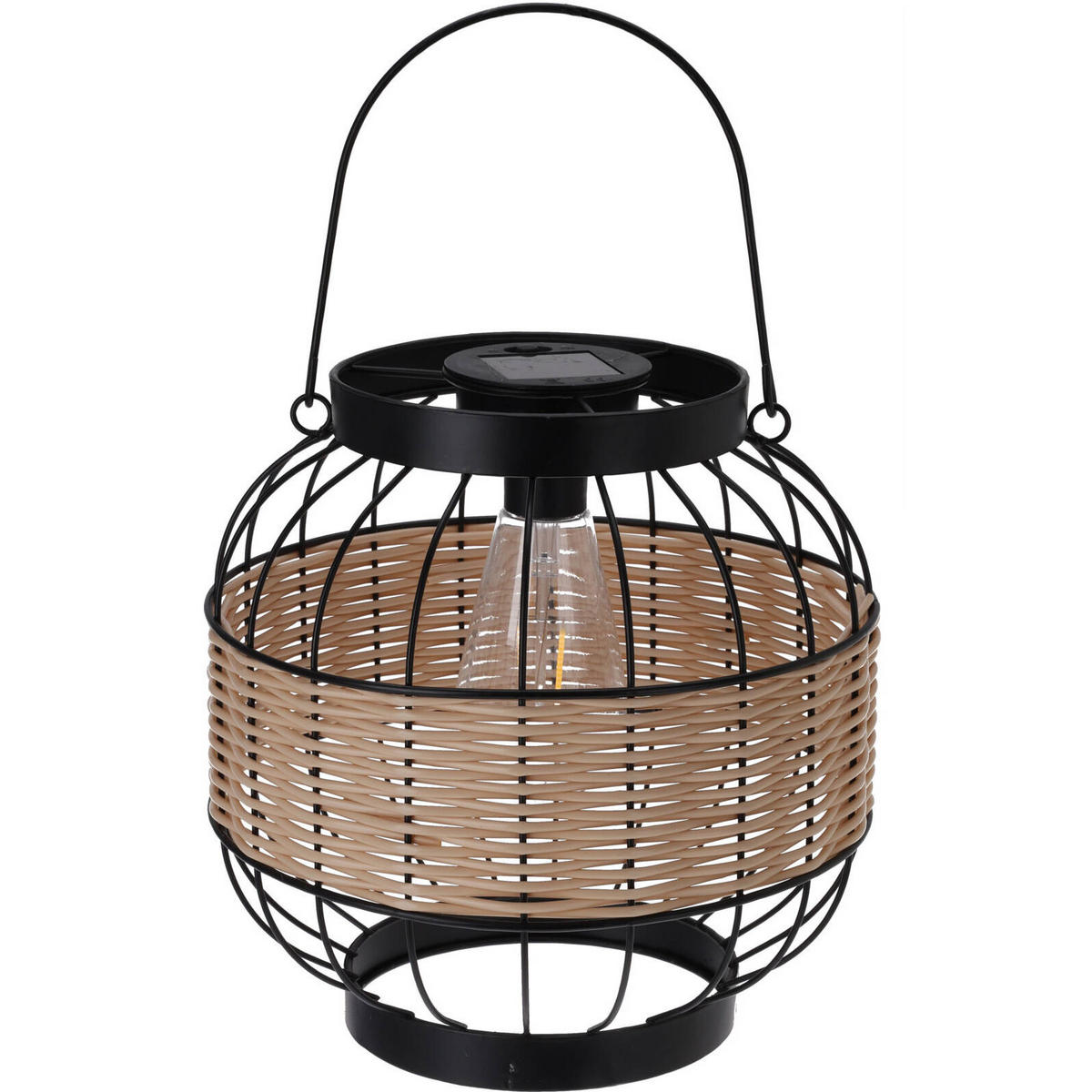 SOLARLATERNE Geflochten Ø 24/24 cm - Braun, Metall (24/24/24cm) - Home Styling Collection