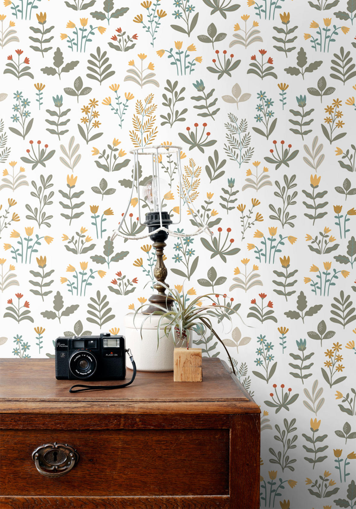 TAPETE Feldblumen 50 x 900 cm - Grün, Papier (50/900cm) - ESTAhome