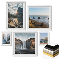 WANDBILDER 5er-Set - 50x50 cm & 20x30 cm & 40x60 cm Weißer Rahmen - Zitronengarten mit Getränken - Weiß, Kunststoff (40/60cm) - ArtPrintCave