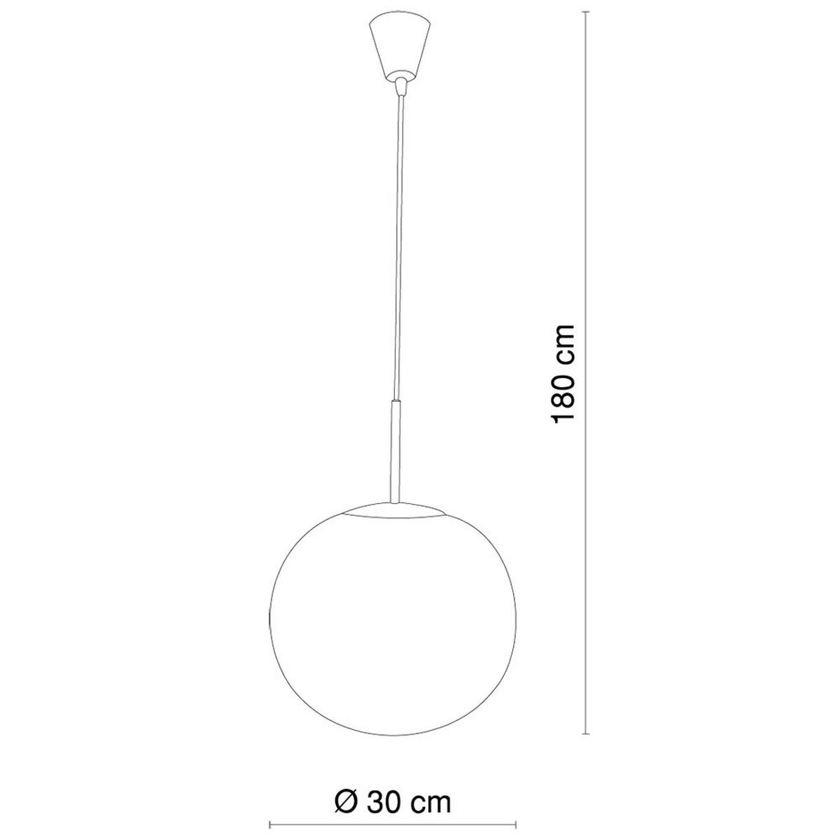 HÄNGELEUCHTE Metall Glas Weiß Opal - Weiß, Glas (30/30/180cm) - Globo Lighting