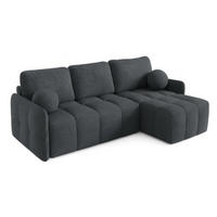ECKSOFA Grafit MONO Mit Schlaffunktion Und Dekokissen Rechts - Graphitfarben, Textil (220/145cm) - Sepro Meble