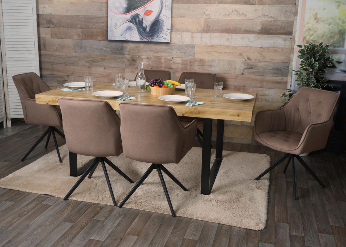 ESSZIMMERSTUHL Braun 6er-Set - Braun, Textil (55/87/60cm) - MCW