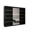 SCHWEBETÜRENSCHRANK 200/250/62 3-türig - Silberfarben/Schwarz, Holz/Kunststoff (250/200/62cm) - Abiks Möbel
