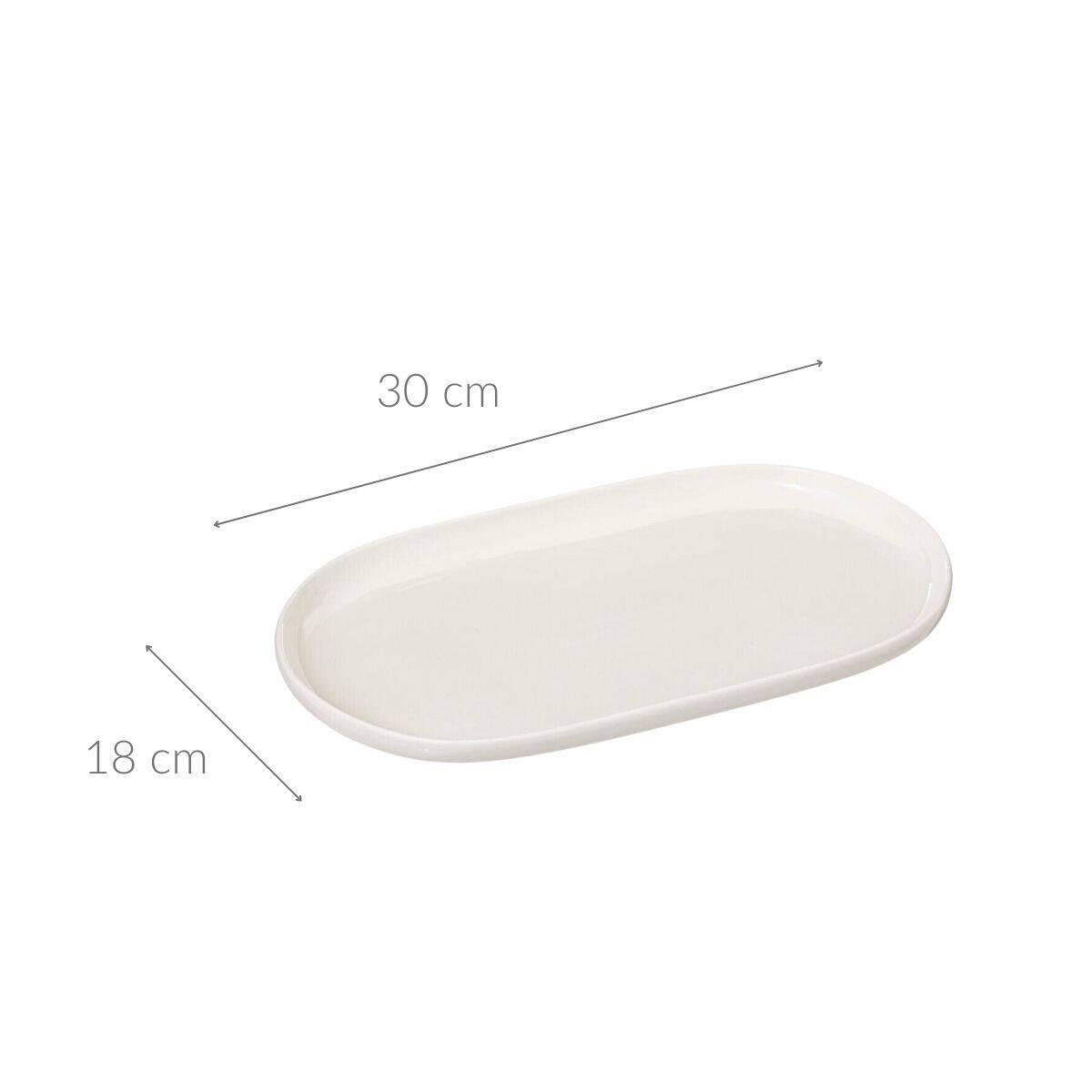 KUCHENTELLER Nora 30/18 cm - Weiß, Keramik (30cm) - Secret de Gourmet