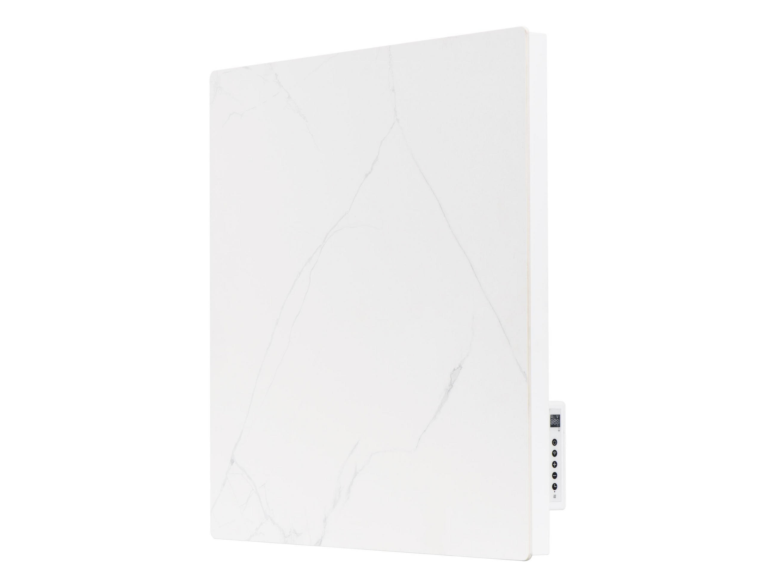 HEIZKÖRPERPANEEL Weiß mit Marmoreffekt und WiFi-App-Steuerung 500 W - Weiß, Keramik (60/60/7cm) - Purline