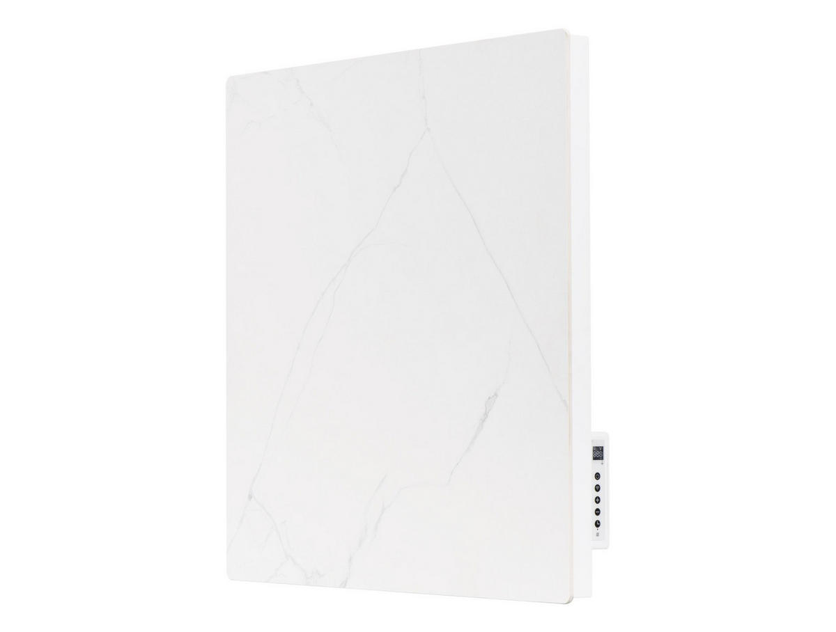 HEIZKÖRPERPANEEL Weiß mit Marmoreffekt und WiFi-App-Steuerung 500 W - Weiß, Keramik (60/60/7cm) - Purline