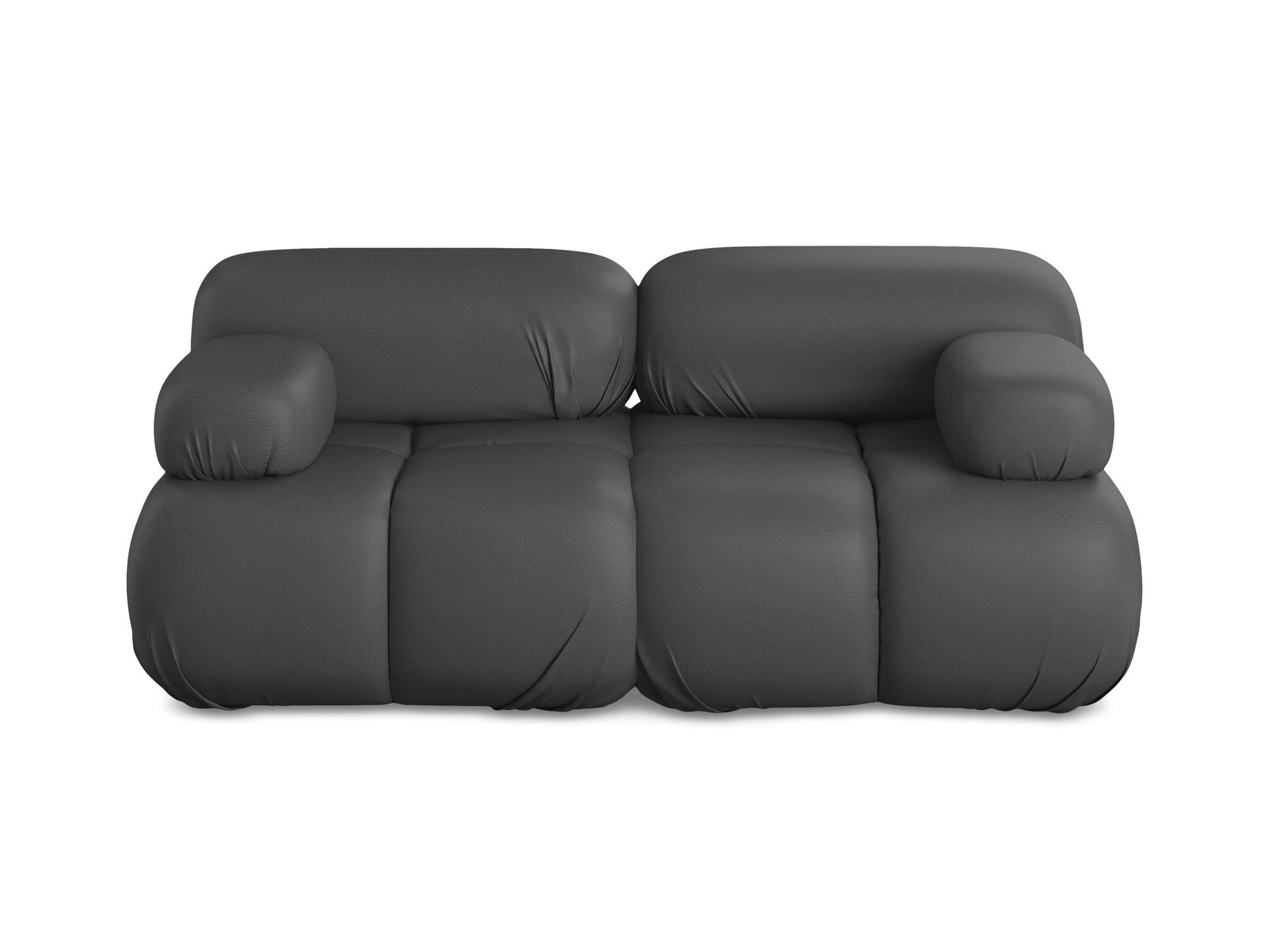2-SITZER-SOFA Kunstleder Grau - Beige/Schwarz, Leder/Kunststoff (190/70/96cm) - Makamii