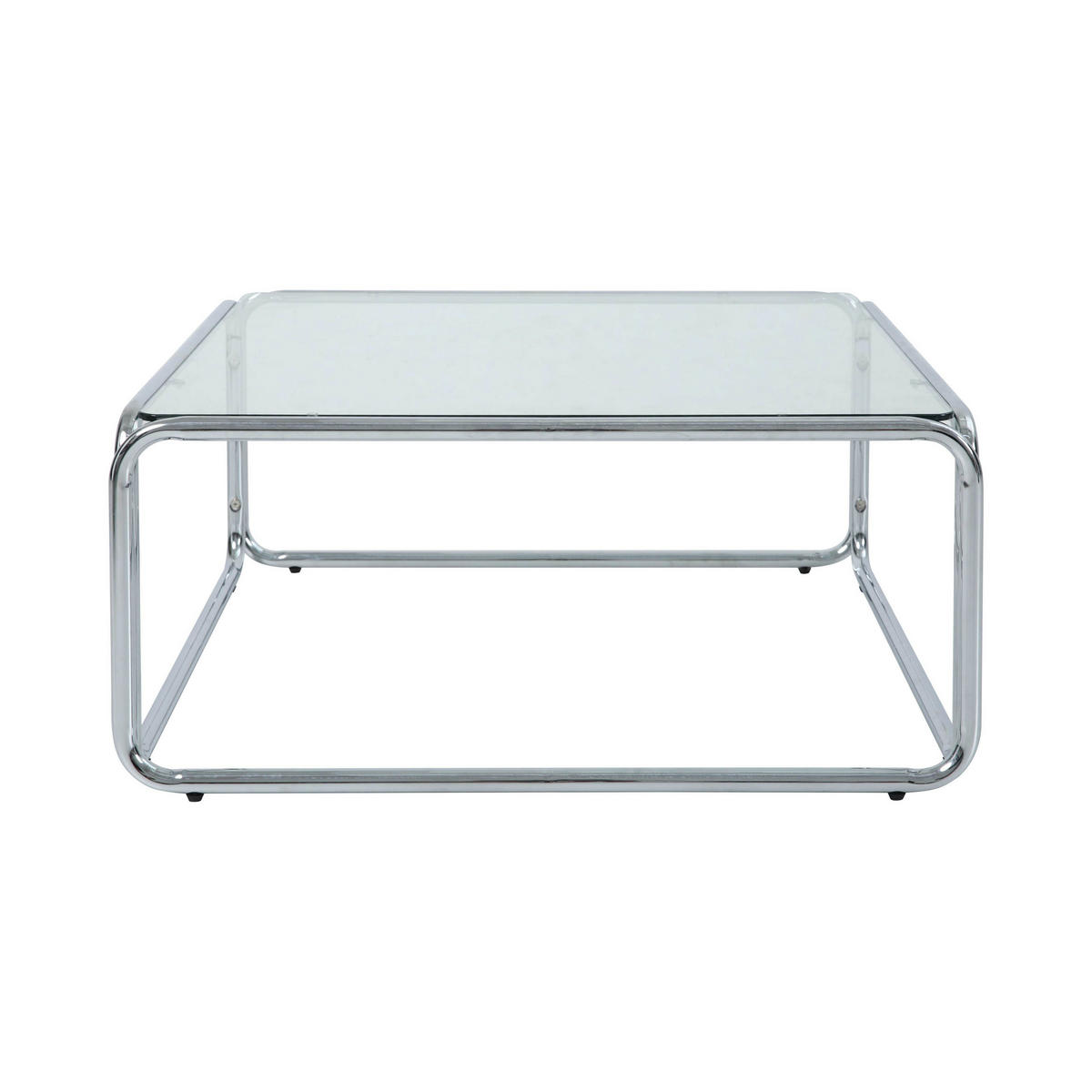 COUCHTISCH, Transparent - Transparent, Glas/Metall (90/90/40cm) - Oviala