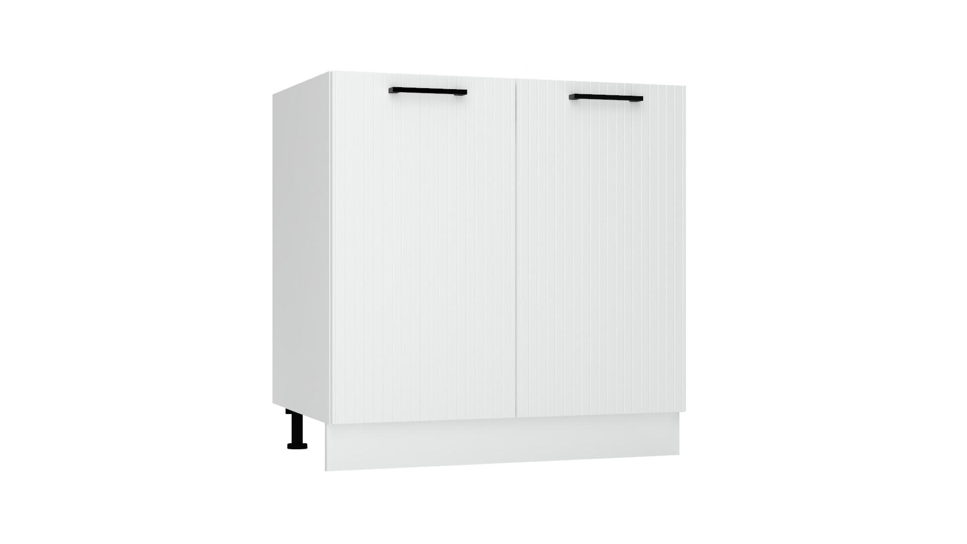 SPÜLENUNTERSCHRANK D80ZL P/L - KENDRO - Praktische Küchenlösung - Weiß, Holz/Metall (80/82/52.4cm) - ROYAL24_MARKT