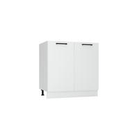 SPÜLENUNTERSCHRANK D80ZL P/L - KENDRO - Praktische Küchenlösung - Weiß, Holz/Metall (80/82/52.4cm) - ROYAL24_MARKT