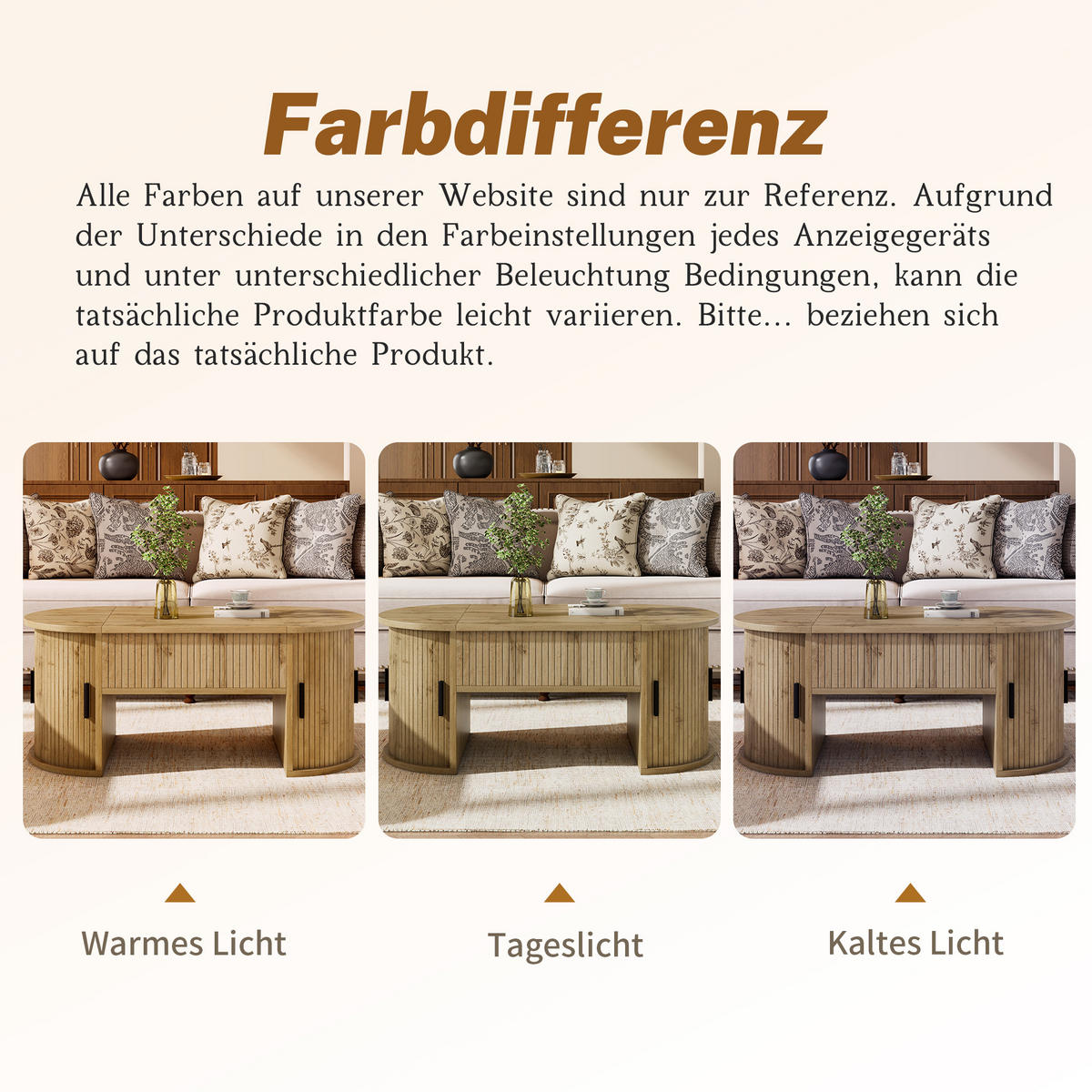 COUCHTISCH in Eichefarben höhenverstellbarer Wohnzimmertisch mit offenen Regalen und Stauraum , B100/T50/H40.5cm - Eichefarben, Holzwerkstoff/Metall (50/100/40.5cm) - STILVORA
