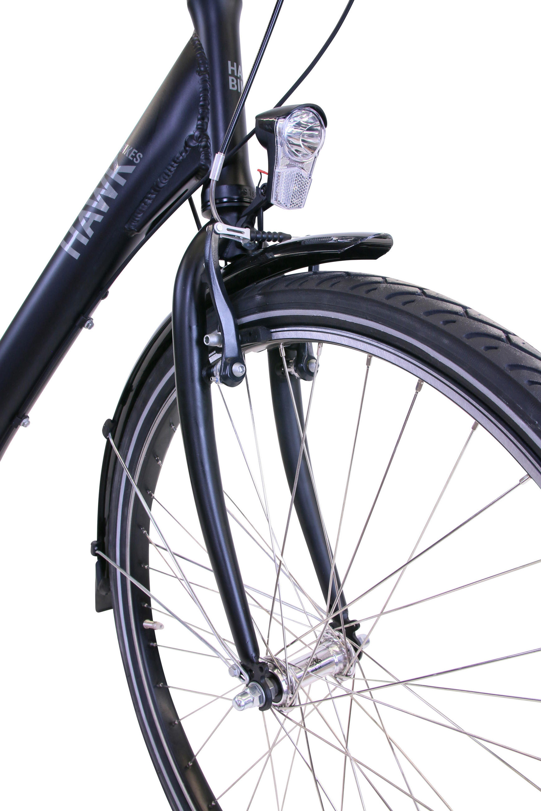 CITYRAD City Comfort Premium Black 3 Gang 26 Zoll 44 cm & 28 Zoll 46 cm - Schwarz, Metall (48cm) - Hawk Bikes