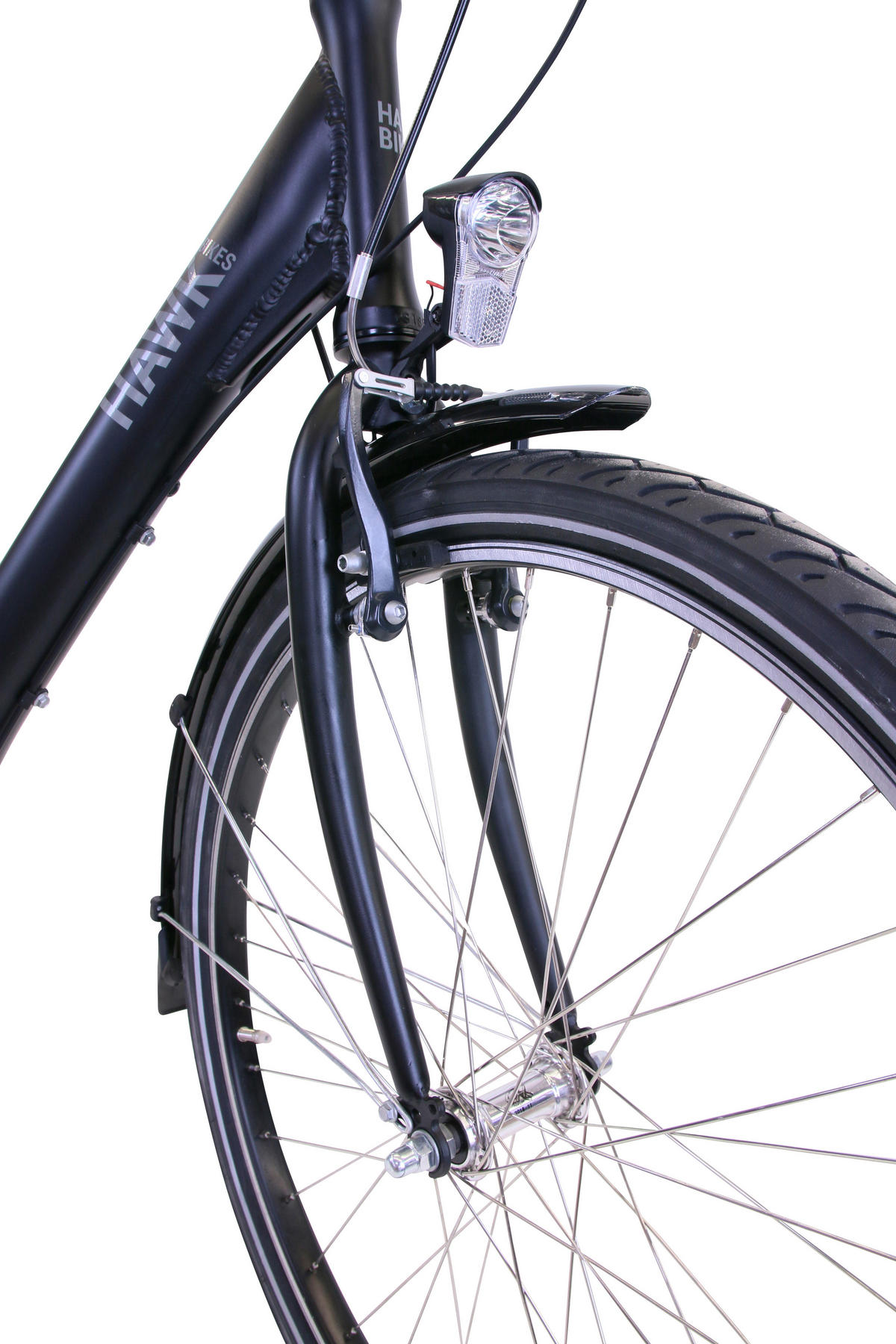 CITYRAD City Comfort Premium Black 3 Gang 26 Zoll 44 cm & 28 Zoll 46 cm - Schwarz, Metall (48cm) - Hawk Bikes
