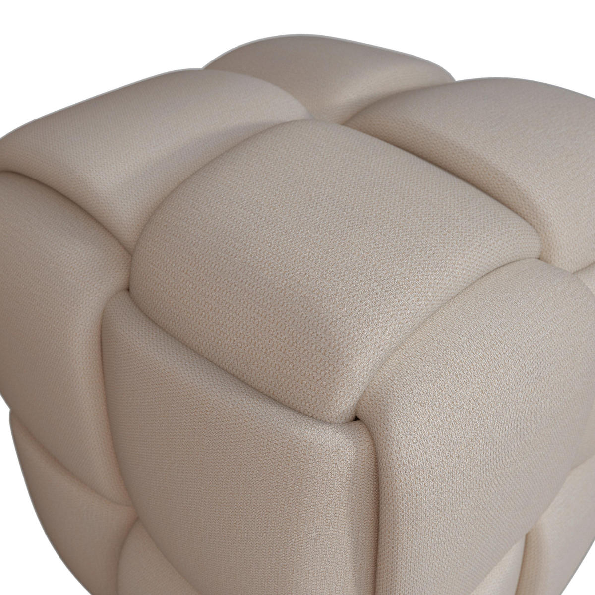 HOCKER Ella Bouclé Beige - Beige, Holz (45/45/45cm) - Bessagi Home