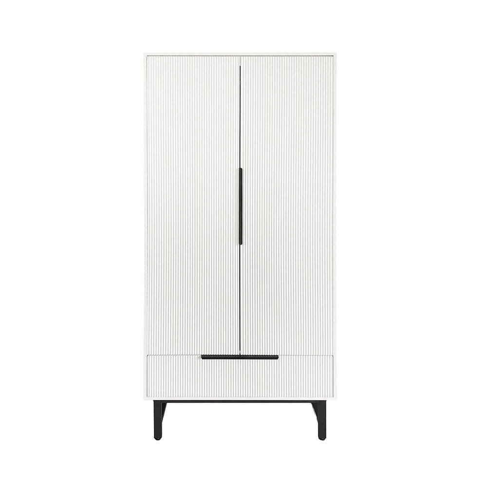 KLEIDERSCHRANK NYLA Weiß - 100 x 200 cm - Weiß, Holzwerkstoff (100/200/40cm) - Home Deluxe