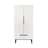 KLEIDERSCHRANK NYLA - Weiß, 100 x 200 cm - Weiß, Holzwerkstoff (100/200/40cm) - Home Deluxe