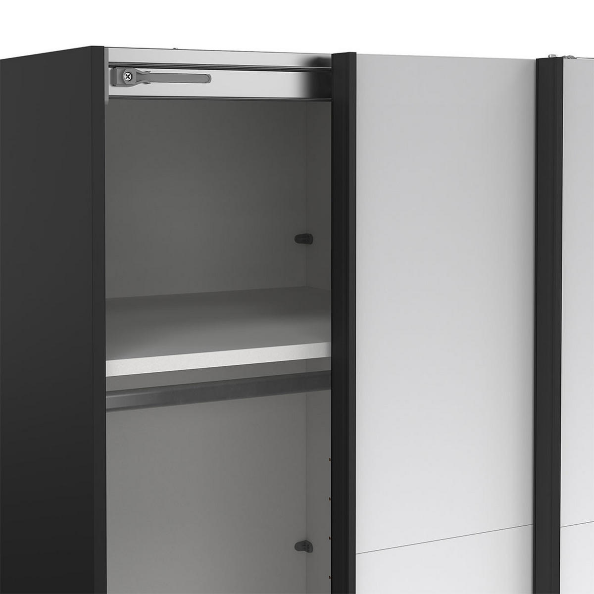 SCHIEBETÜRENSCHRANK, Catania, Schwarz, Holzwerkstoff, 119 x 67 x 221 cm - Schwarz, Holzwerkstoff (119/221/67cm) - ebuy24