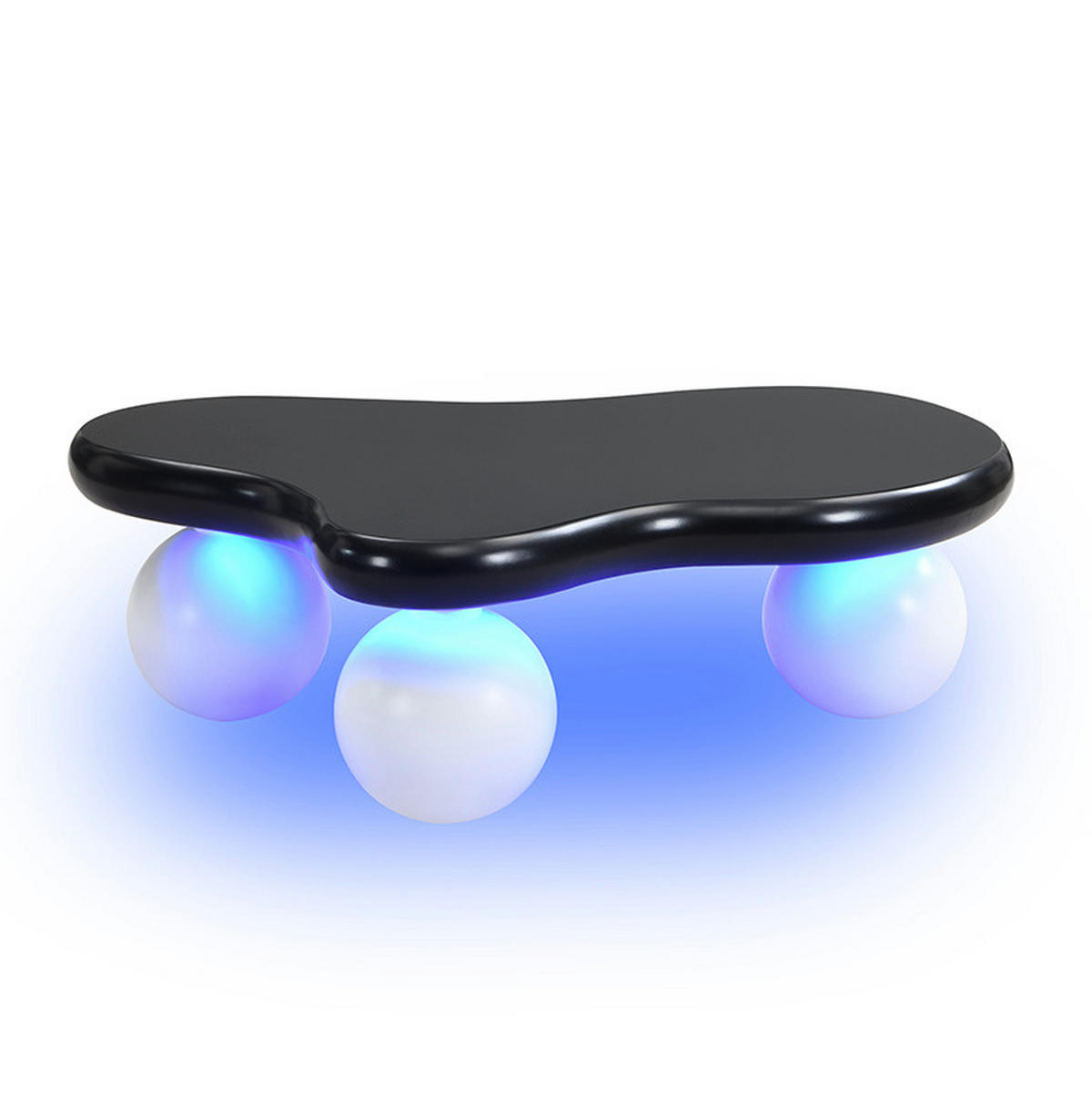 COUCHTISCH aus MDF 95x62,5x32 cm Schwarz/Weiß mit LED-Beleuchtung in Wolkenform - Schwarz, Holzwerkstoff (95/62.5/32cm) - IVMEU