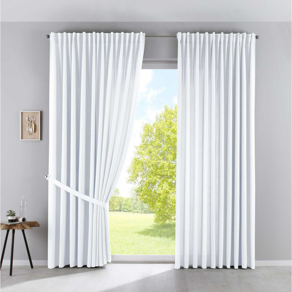 Thumbnail - Gardinenbox Schlaufengardine, Weiß, Textil, 300x250 cm, Oeko-Tex® Standard 100, Wohntextilien, Gardinen & Vorhänge, Fert...