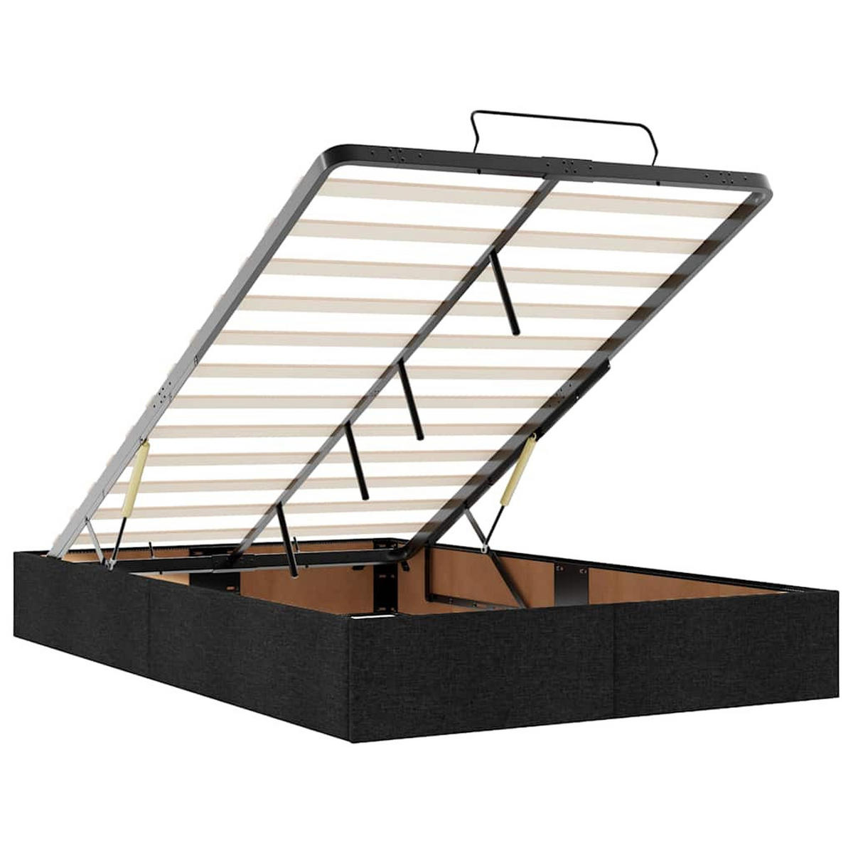 OTTOMAN-BETT Ohne Matratze Schwarz 120/200 Cm Stoff - Schwarz, Holzwerkstoff (120/200cm) - vidaXL