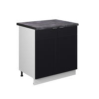 DŘEZOVÁ skříňka Fame-Line, černé pruhy, 80 cm, AP antracit - bílá/černá, kompozitní dřevo (80/82/60cm) - Vicco