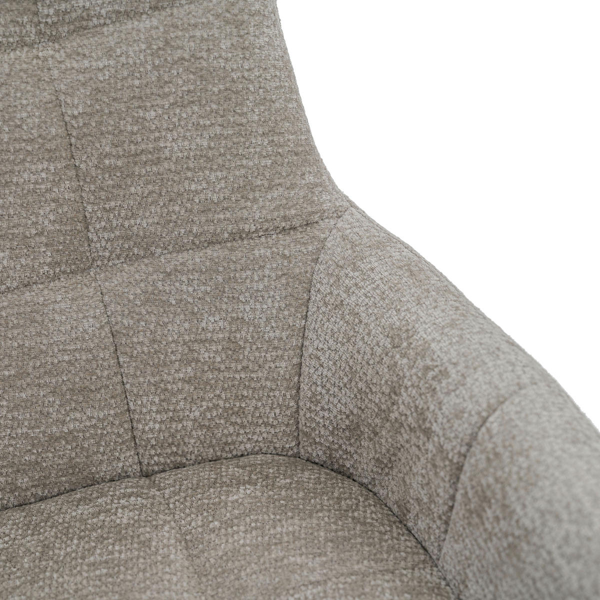 STUHL FUNO drehbar gepolsterter mit Steppung - hellgrau - Chenille - Hellgrau/Schwarz, Textil/Metall (58/87/60cm) - NEW HOME