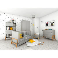 SOBA ZA BEBE 3-dijelni Sivi - siva, drvni materijal (161/90/75cm) - Petits-meubles