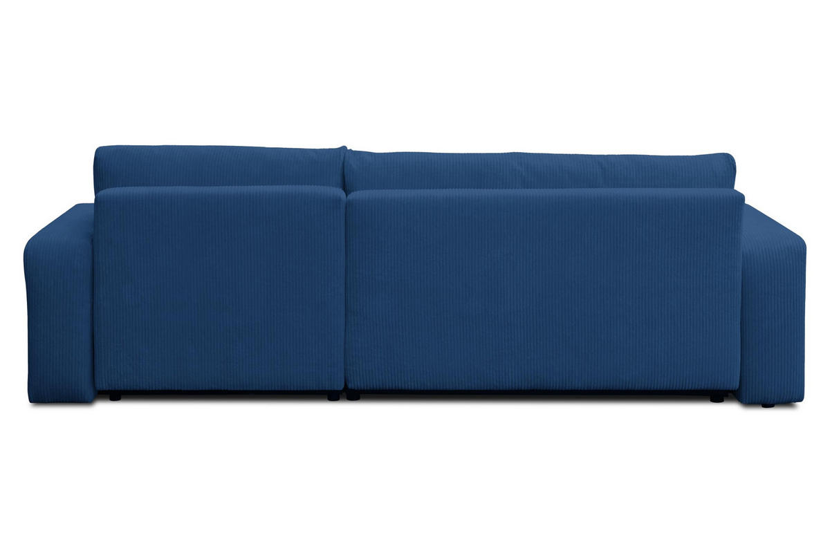 ECKSOFA Luna XL mit Schlaffunktion und Bettkasten Cord-Stoff (Blau) - Blau, Textil (274/142cm) - VENASI MÖBEL