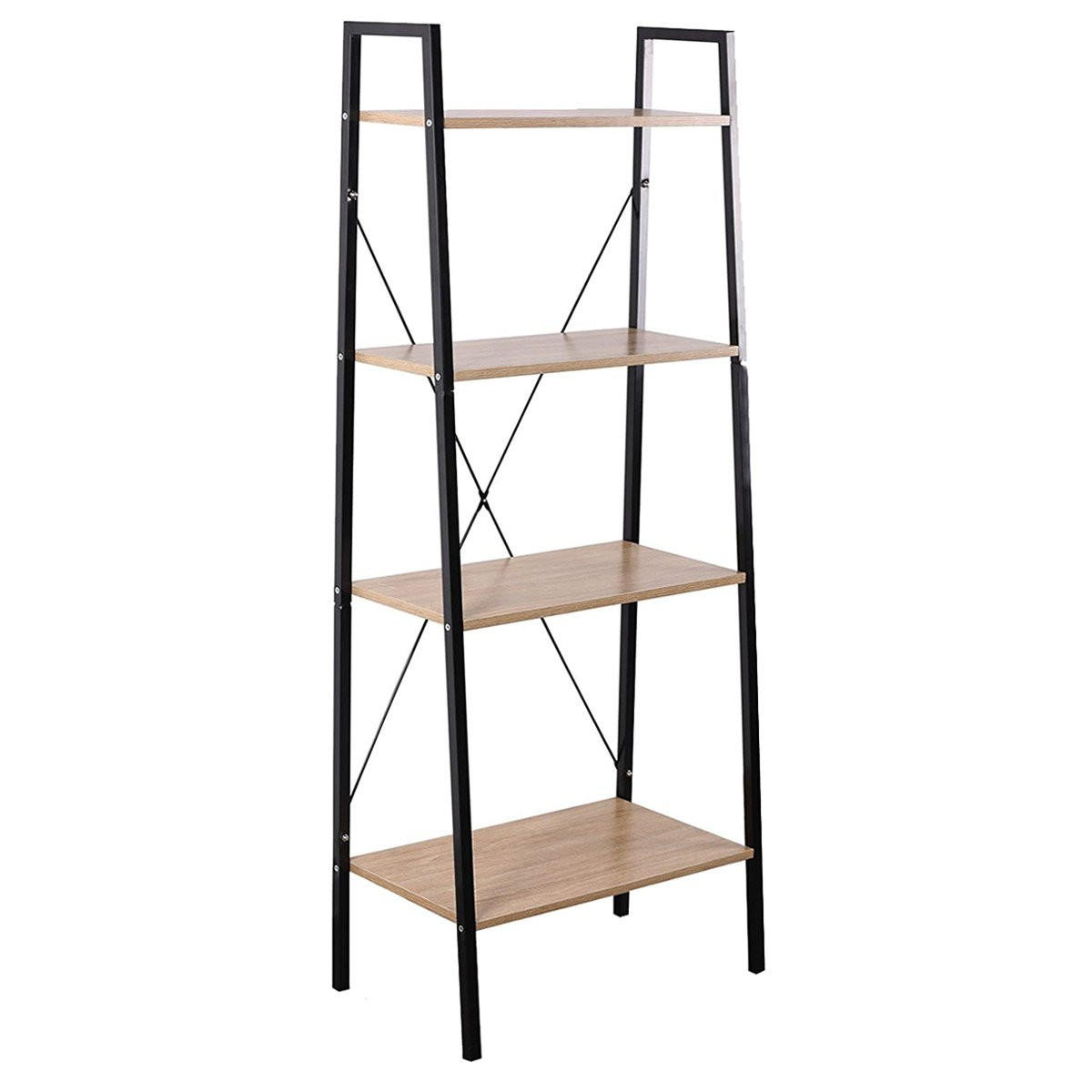 AUFBEWAHRUNGSREGAL mit 4 Ebenen im Industrial-Stil - L60 cm - Apfelbaumfarben, Metall (32.5/148/60cm) - Calicosy