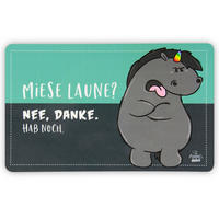 BRETTCHEN Pummel und Friends Grummeleinhorn Miese Laune Grau 14,5 x 23,5 cm - Grau, Kunststoff (14.5/23.5cm) - United Labels