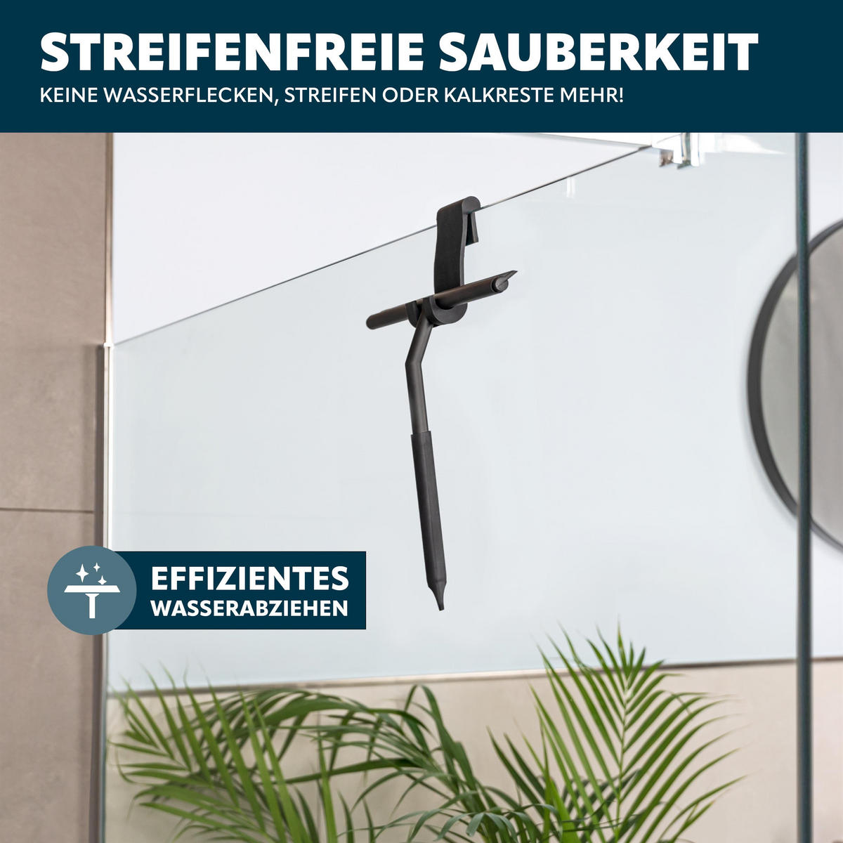 DUSCHABZIEHER 3er-Set, schwarz - Schwarz, Metall (26/20/2cm) - bremermann