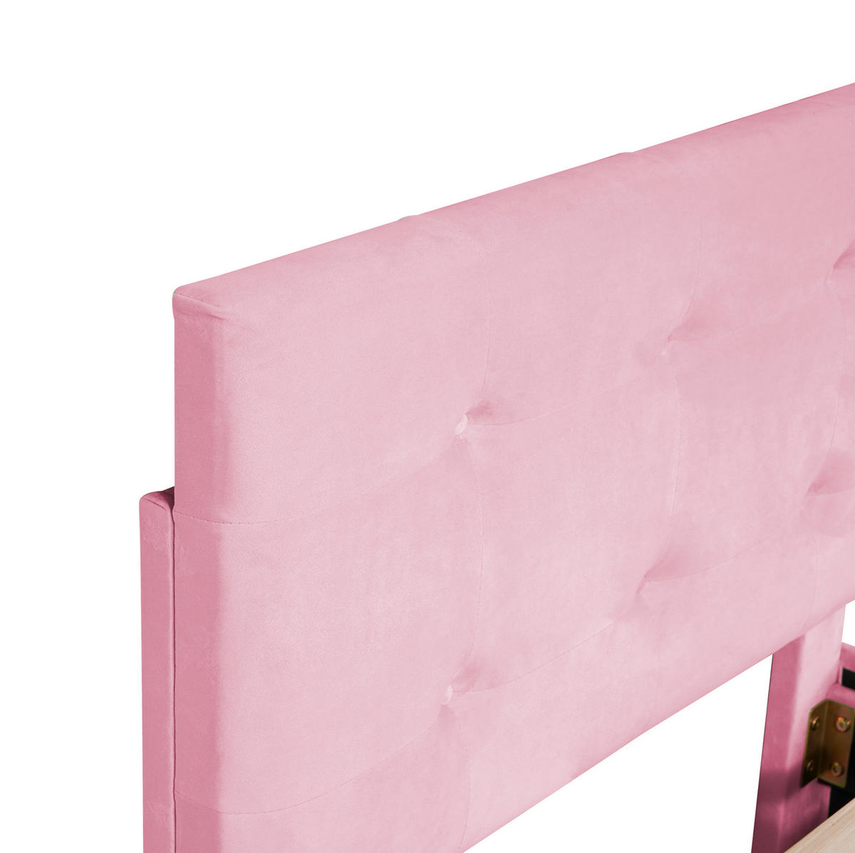 POLSTERBETT 90x200 cm Rosa mit Lattenrost, Kopfteil und Schublade - Rosa, Textil (90/200cm) - IVMEU