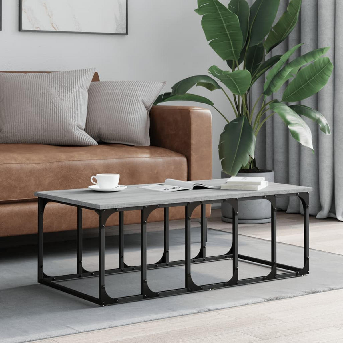 COUCHTISCH Grau Sonoma 100x50x35,5 cm Holzwerkstoff - Grau, Holzwerkstoff (50/100/35.5cm) - furnicato