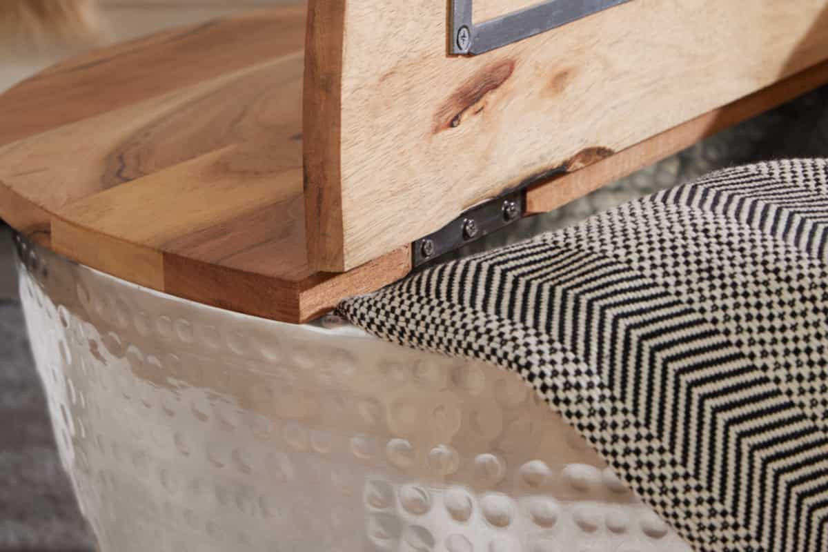 COUCHTISCH ORIENT STORAGE Mango rund Natur 60cm - Braun, Holz/Metall (60/60/32cm) - riess-ambiente
