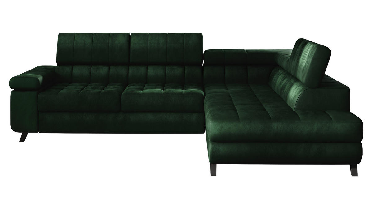 ECKSOFA Nord, Seite: Rechts - Smaragdgrün/Schwarz, Holz/Textil (264/203cm) - MIRJAN24