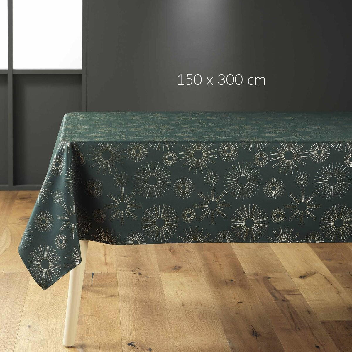 TISCHDECKE Pampille grün - Dunkelgrün, Textil (150cm) - Douceur d´intérieur