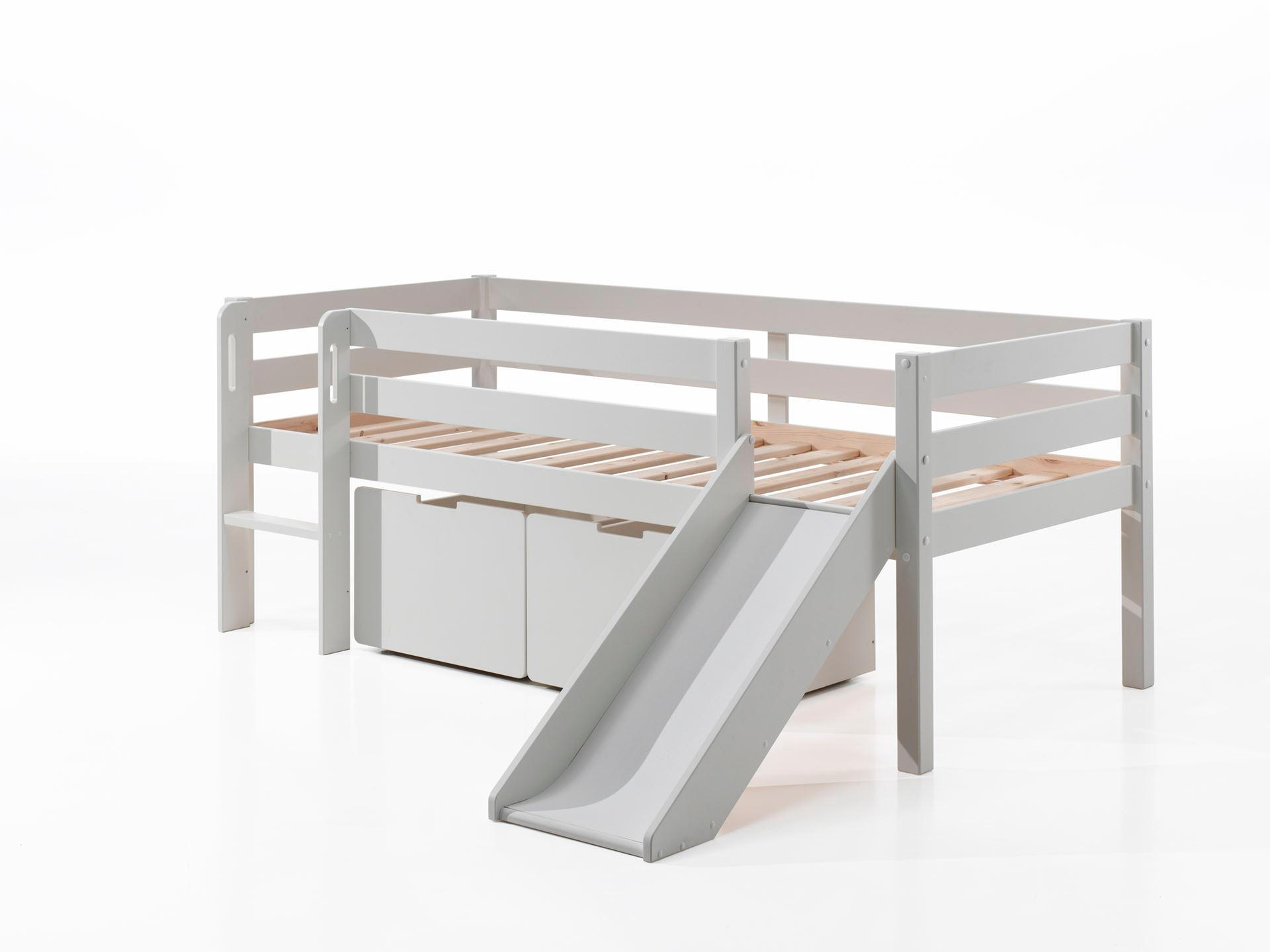 KOJENBETT mit Rutsche Karolina 208x83x175 aus Massivholz in Weiß - Weiß, Holz (90/200cm) - 58aufmkessel