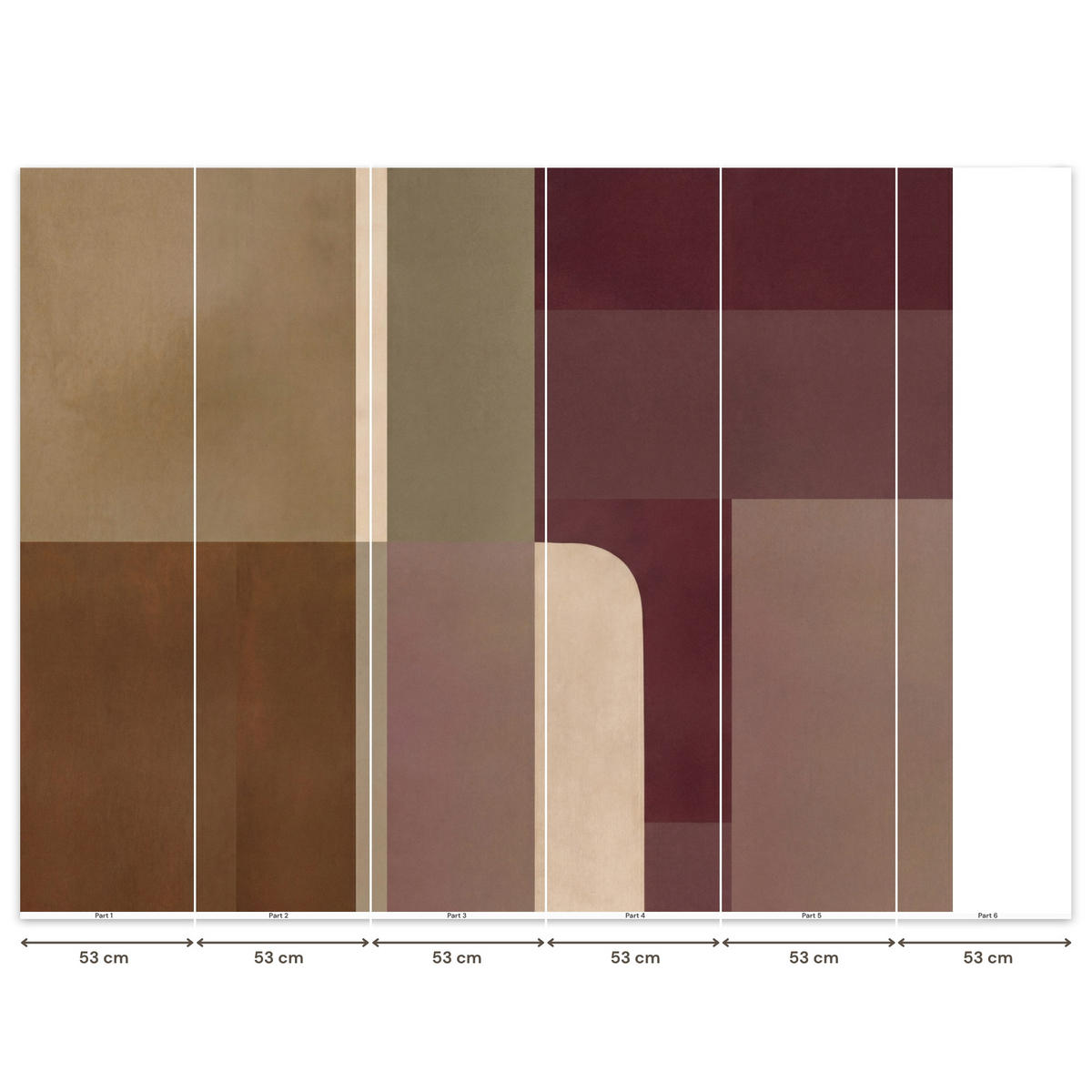 TAPETE - Unis - Abstrakt - Bordeaux - Linien - 280x220 cm - Multicolor, Papier (280/220cm) - OnlyWow