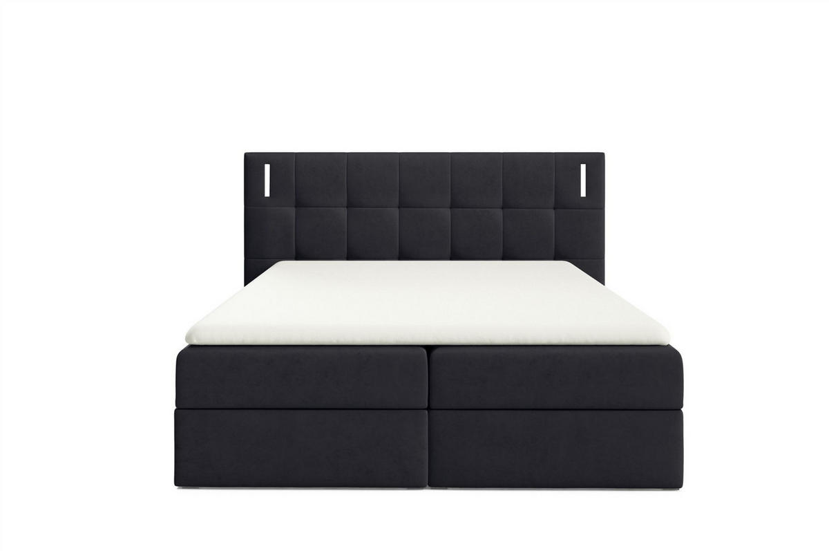 BOXBETT Martim Premium - Schwarz, Holzwerkstoff/Textil (180/200cm) - Fun Möbel