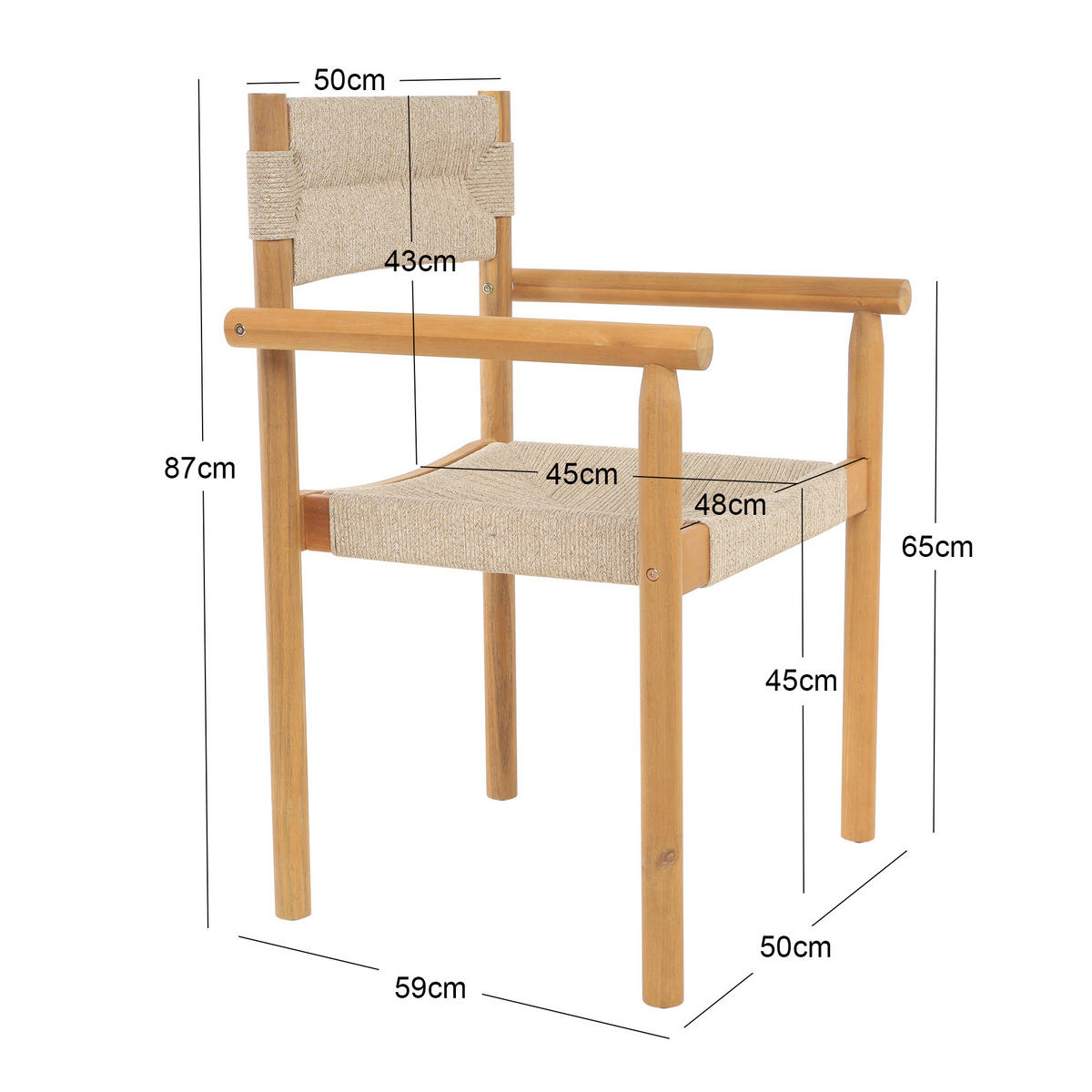 GARTENSTUHL 2er-Set Holz Braun - Braun, Holz (50/87/59cm) - Nordlys