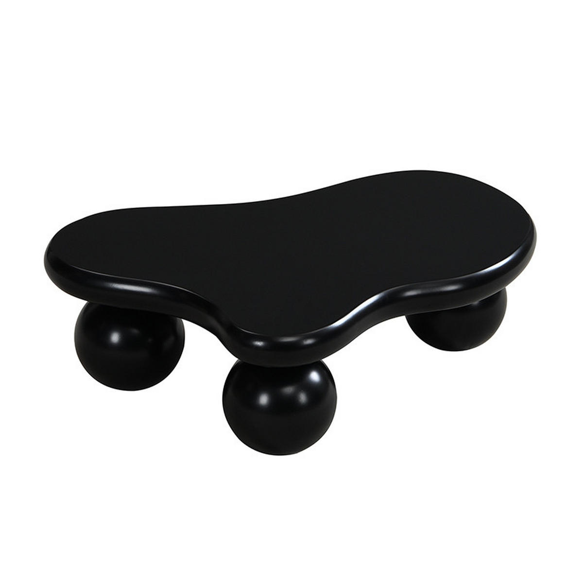 COUCHTISCH in Wolkenform mit LED 95 x 62,5 x 32 cm MDF Schwarz - Schwarz, Kunststoff (95/62.5/32cm) - Meubliv