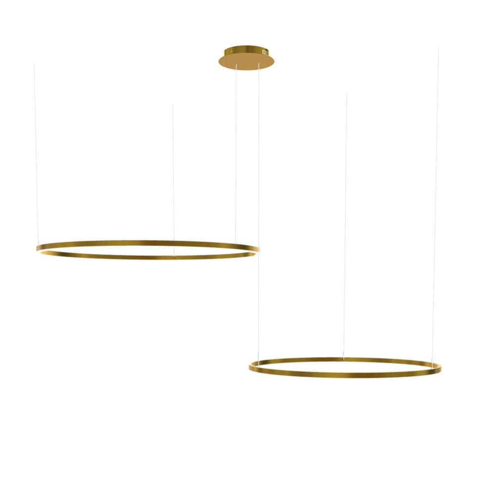 LED-HÄNGELEUCHTE 2er Ring Gold Ø 120 | 100cm - Goldfarben, Metall (1.3/120/3.3cm) - s.luce