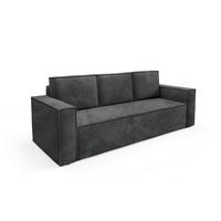 SOFA Roda Grau, Kordsofa mit Schlaffunktion - Grau, Holzwerkstoff/Textil (248/93/96cm) - Bettso