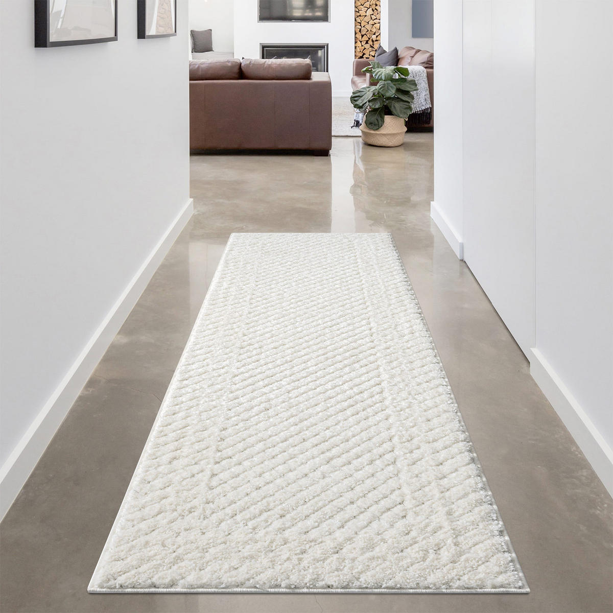 HOCHFLOR-TEPPICH Focus 627 Creme 80x300 cm - Creme, Textil (80/300cm) - carpet city