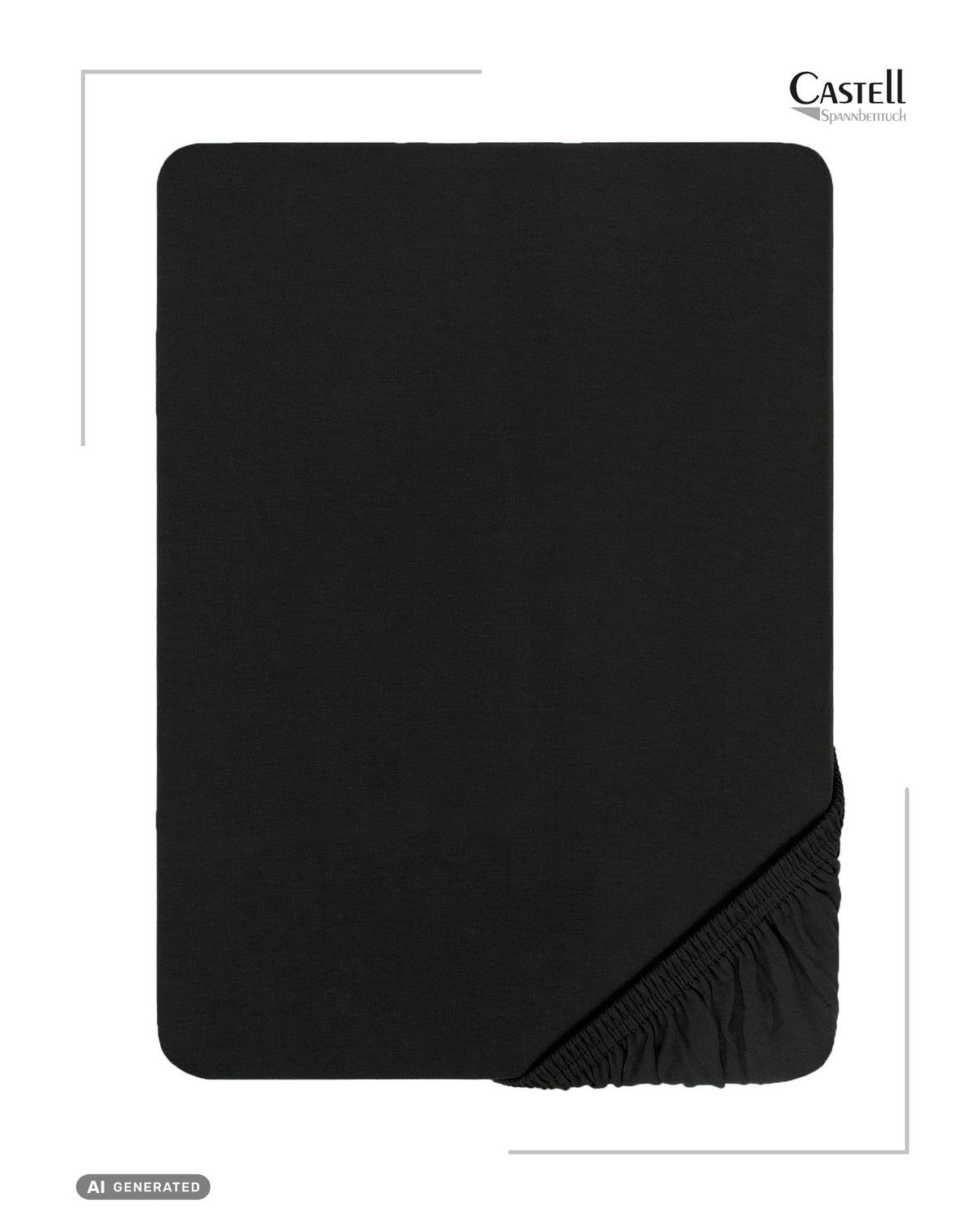 SPANNBETTTUCH Basic Jersey schwarz, 120x200 cm - Schwarz, Textil (120/200cm) - Castell