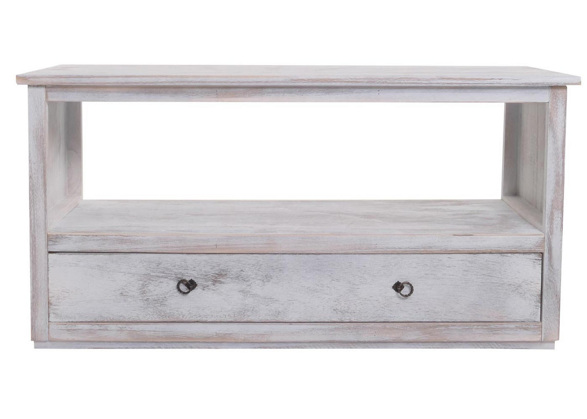 COUCHTISCH SHABBY--LOOK quader Weiß - Weiß, Holz (39/110/53cm) - MCW