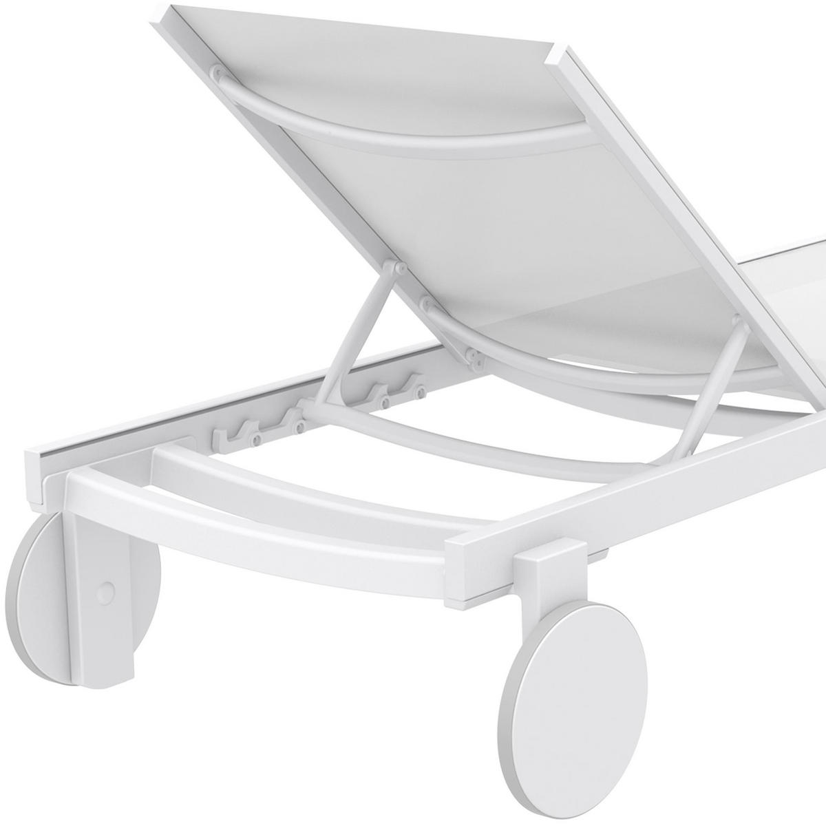SONNENLIEGE Rune Rollen klappbar 74x190x31cm Metall Weiß Gartenliege - Weiß, Metall (74/31/190cm) - DELUKE