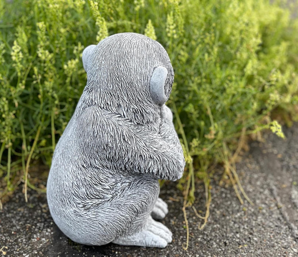 STEINFIGUR Schimpanse Affe frostfest Steinguss Gartenfigur - Grau, Stein (18/30/17cm) - stoneandstyle