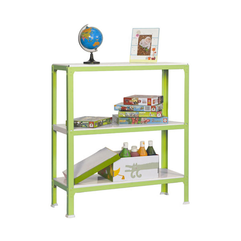 WOHNREGAL LIVING KOALA METAL mit 3 Fachböden | HxBxT 90x80x40cm | Fachlast 150kg | Grün/Weiß - Grün, Metall (80/90/40cm) - PROREGAL