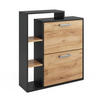 SCHUHKIPPER Orlando Goldkraft Eiche 24.5 x 90 cm 2 Fächern - Anthrazit/Eiche Wotan, Holzwerkstoff (24.5/90/80cm) - Vicco